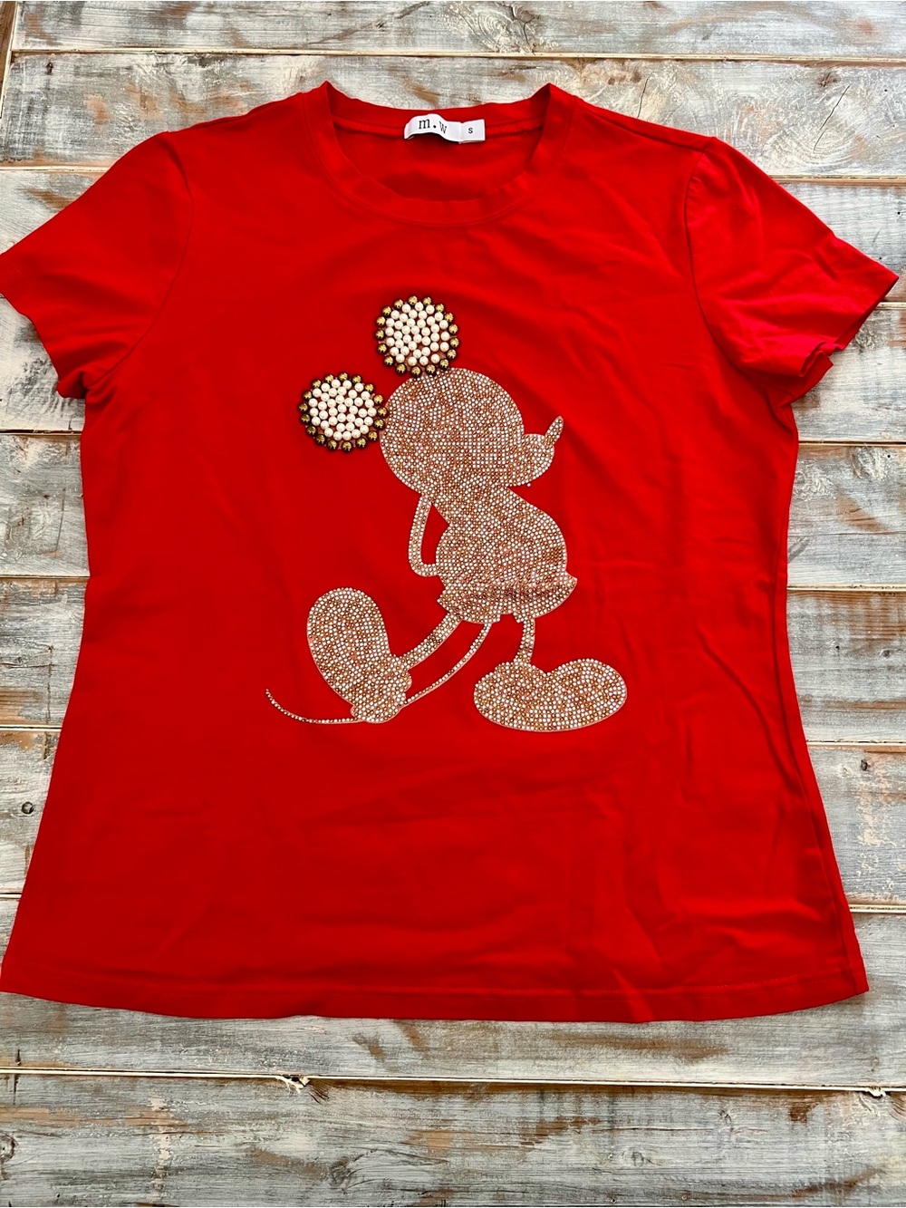 Mickey inspired Graphic Tee with Rhinestone Character -
